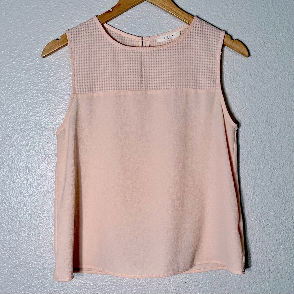 Anthropologie Elodie pink minimalist top